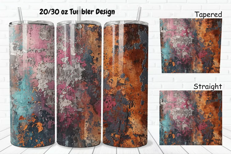 3D Corroded Metal Rust 20/30oz Skinny Tumbler