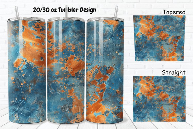 3D Corroded Metal Rust 20/30oz Skinny Tumbler example image 1