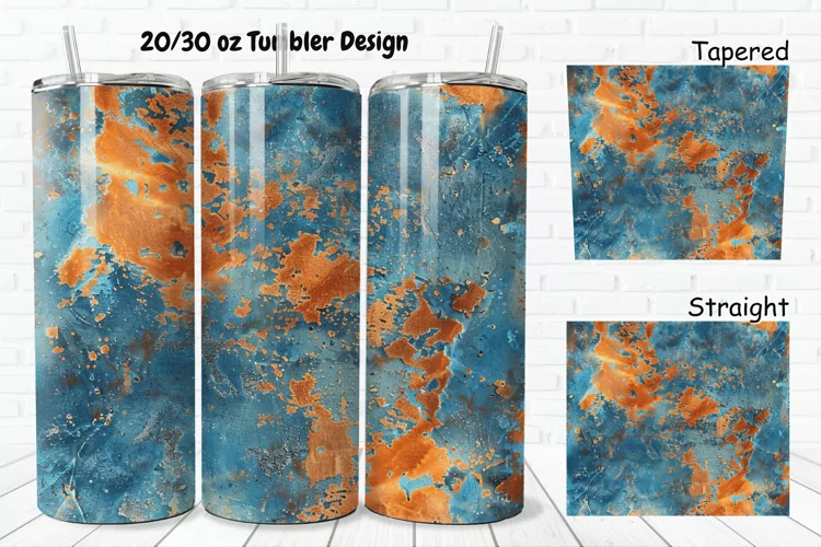 3D Corroded Metal Rust 20/30oz Skinny Tumbler