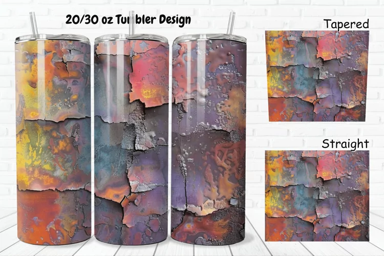 3D Corroded Metal Rust 20/30oz Skinny Tumbler
