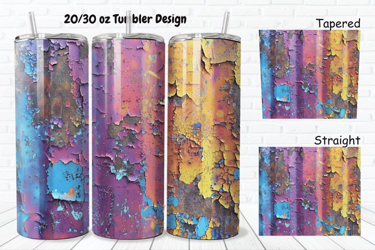 3D Corroded Metal Rust 20/30oz Skinny Tumbler example image 1
