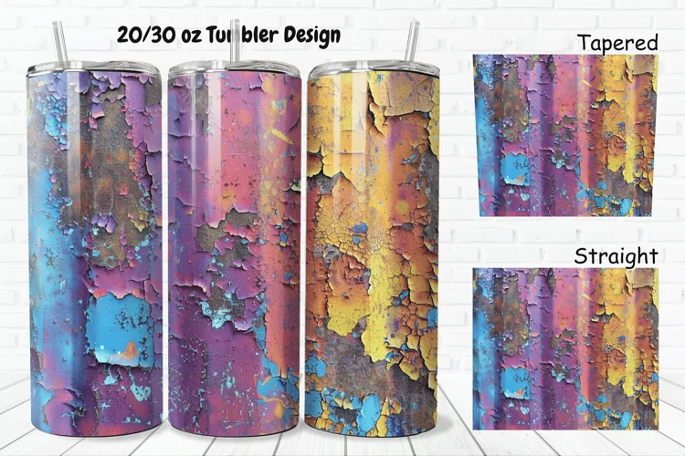 3D Corroded Metal Rust 20/30oz Skinny Tumbler