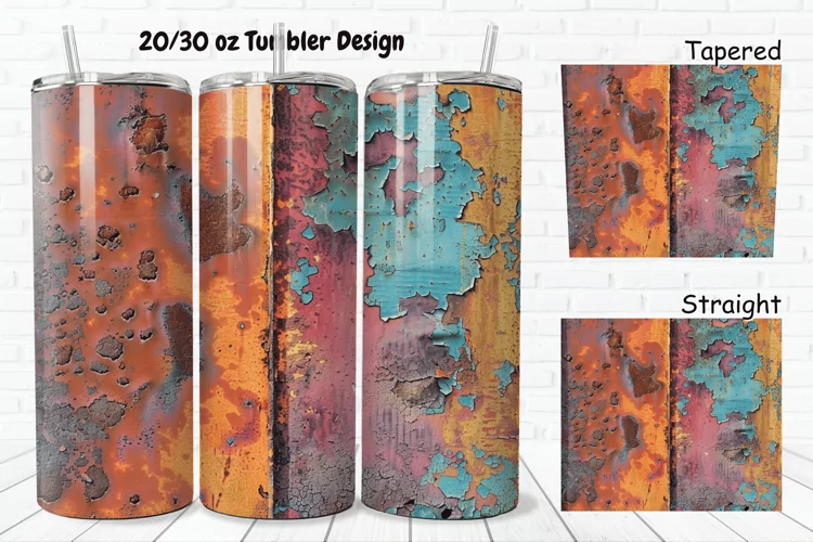 3D Corroded Metal Rust 20/30oz Skinny Tumbler
