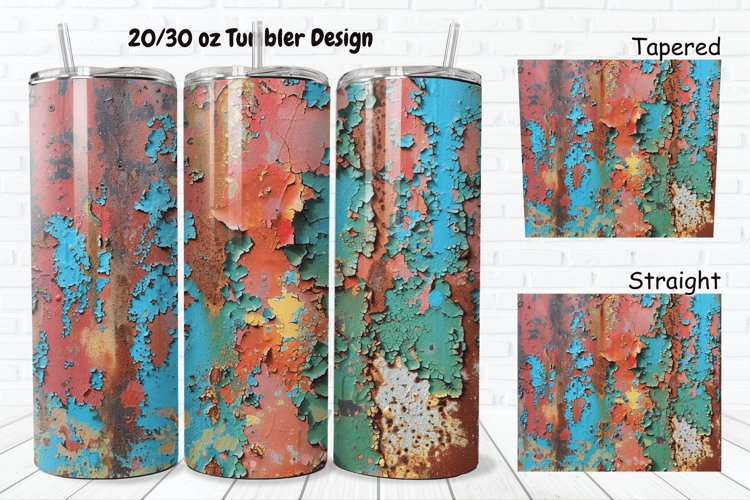 3D Corroded Metal Rust 20/30oz Skinny Tumbler example image 1