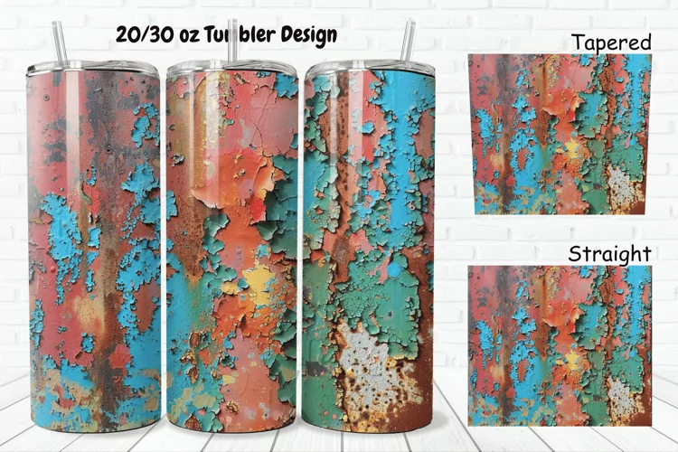 3D Corroded Metal Rust 20/30oz Skinny Tumbler