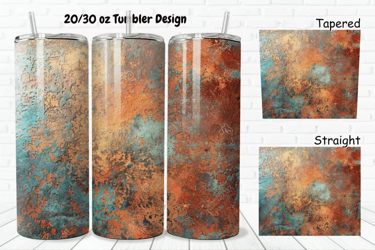 3D Corroded Metal Rust 20/30oz Skinny Tumbler