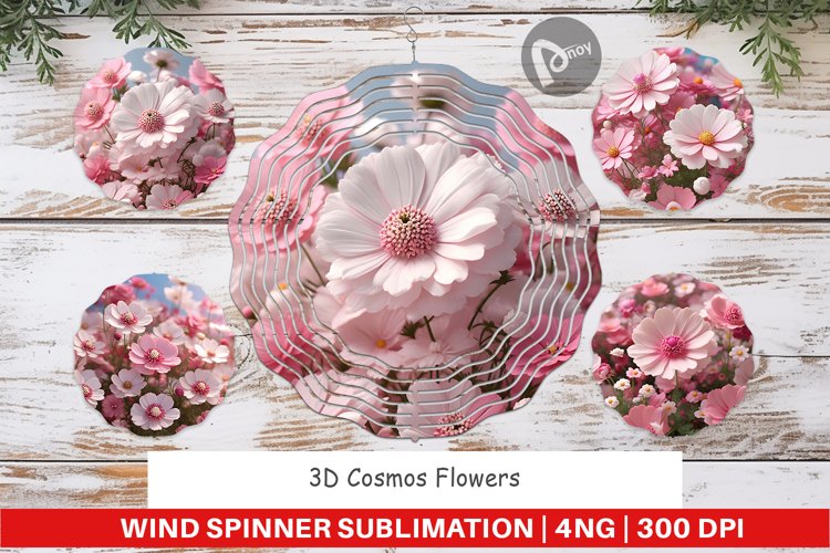 Wind Spinner 3D Cosmos Flowers