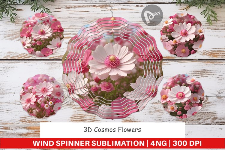 Wind Spinner 3D Cosmos Flowers