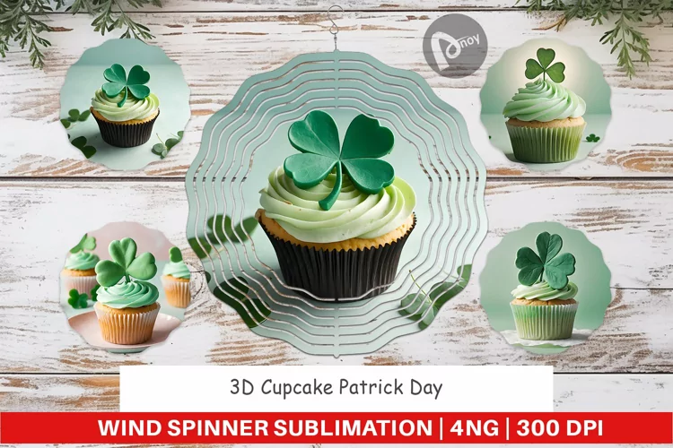 Wind Spinner 3D Cupcake Patrick Day