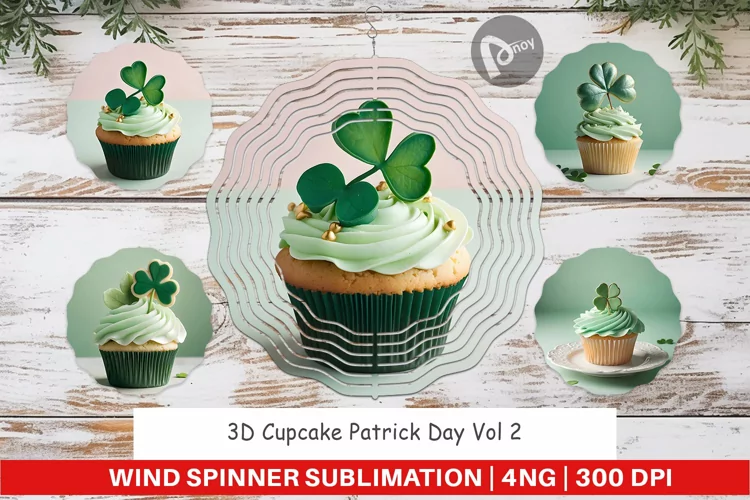 Wind Spinner 3D Cupcake Patrick Day