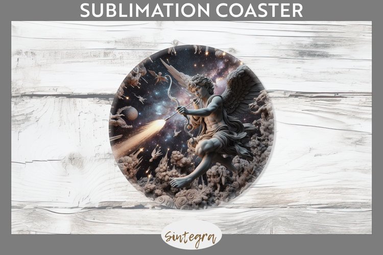 3D Cupid v2 Round Coaster Sublimation