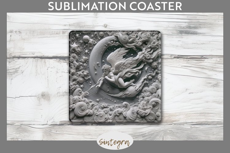 3D Cupid v4 Square Coaster Sublimation