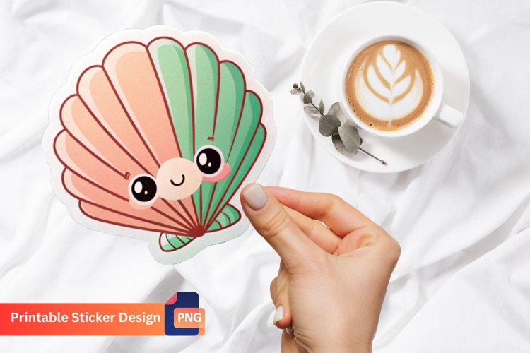 3D Cute Sea Shell Sticker, Nautical Wall Art, Seashell Craft