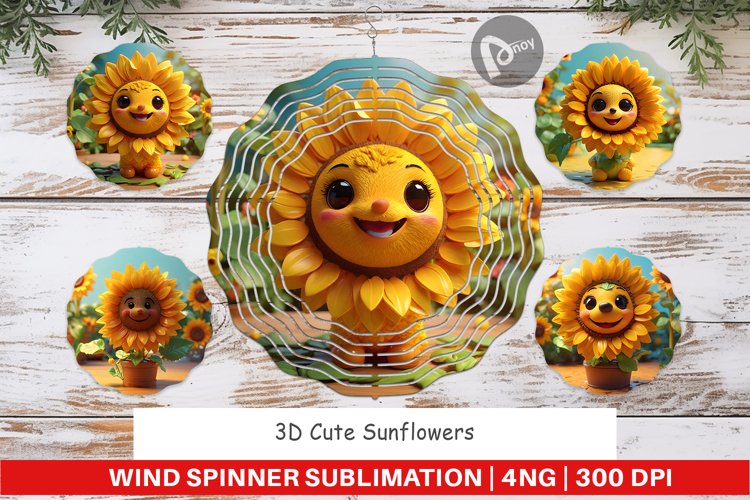 Wind Spinner 3D Cute Sunflowers