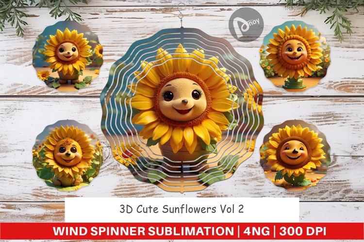 Wind Spinner 3D Cute Sunflowers