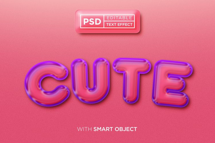 3d cute text effect