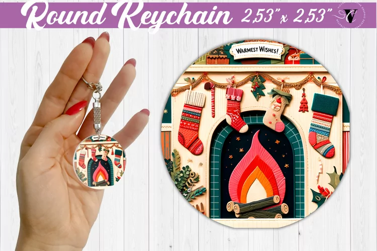 Keychain sublimation | Fabric applique | 3D Christmas