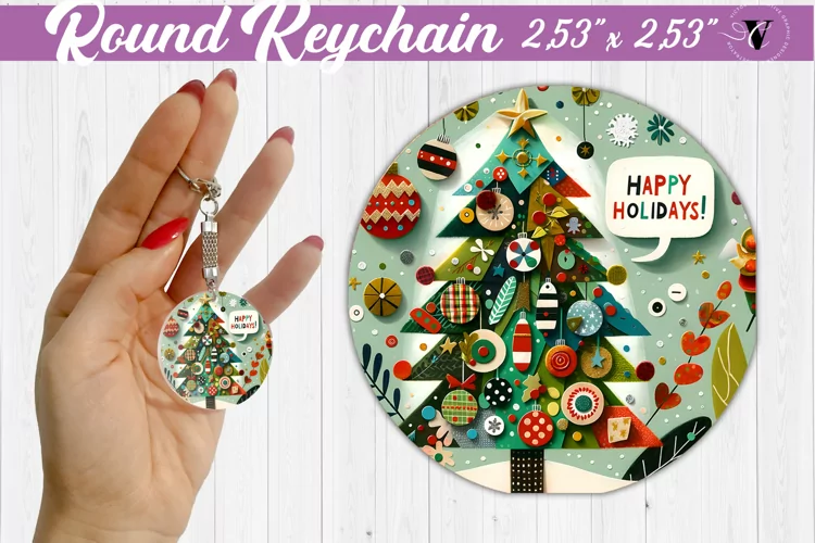 Keychain sublimation | Fabric applique | 3D Christmas