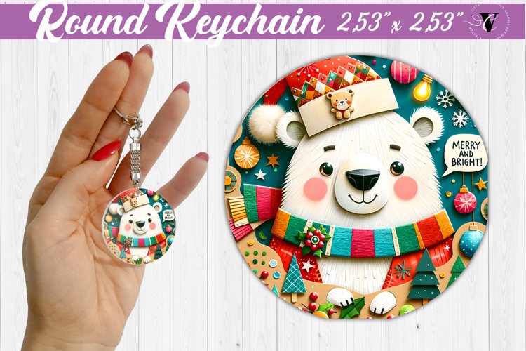 Keychain sublimation | Fabric applique | 3D Christmas