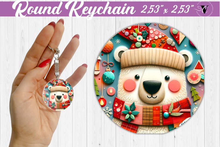 Keychain sublimation | Fabric applique | 3D Christmas