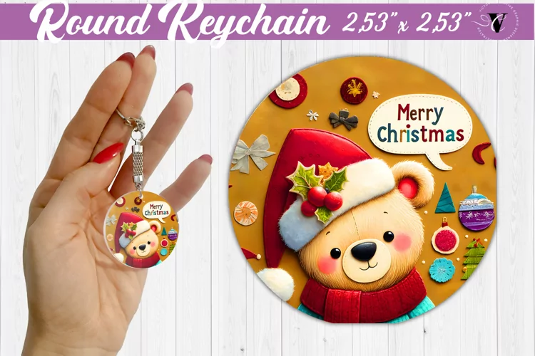 Keychain sublimation | Fabric applique | 3D Christmas