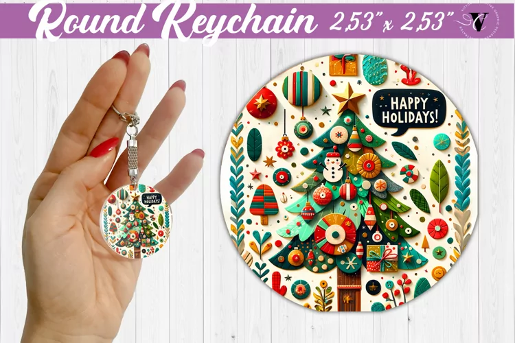 Keychain sublimation | Fabric applique | 3D Christmas
