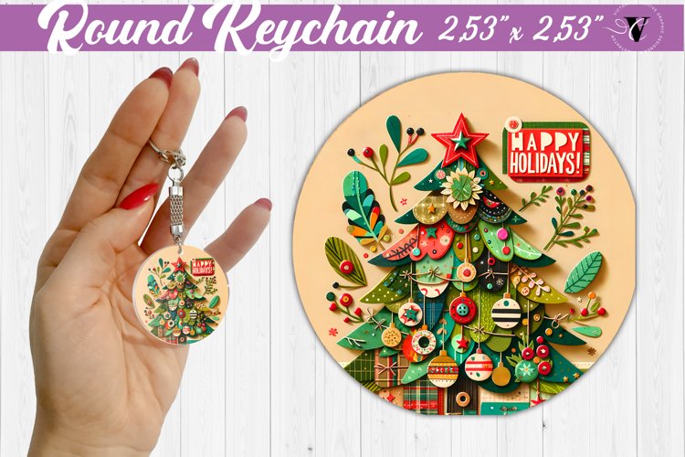 Keychain sublimation | Fabric applique | 3D Christmas example image 1