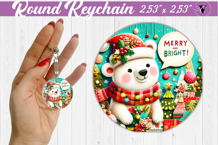 Keychain sublimation | Fabric applique | 3D Christmas