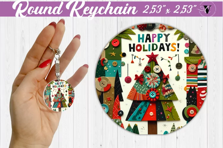 Keychain sublimation | Fabric applique | 3D Christmas