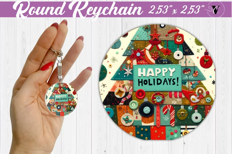 Keychain sublimation | Fabric applique | 3D Christmas