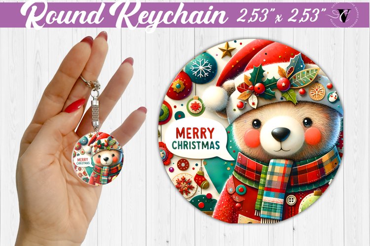 Keychain sublimation | Fabric applique | 3D Christmas