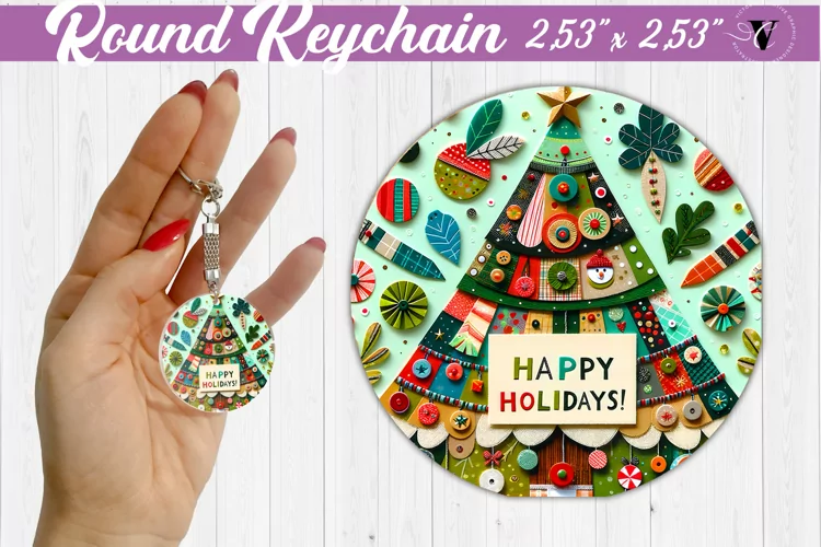 Keychain sublimation | Fabric applique | 3D Christmas