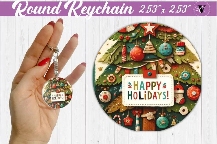 Keychain sublimation | Fabric applique | 3D Christmas