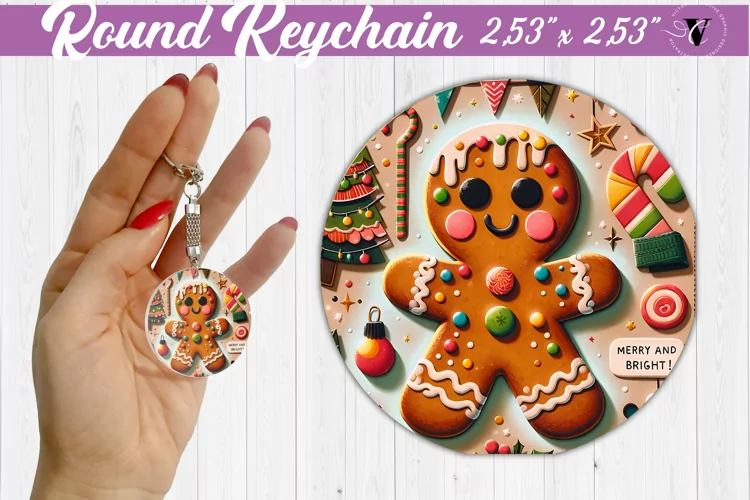 Keychain sublimation | Fabric applique | 3D Christmas