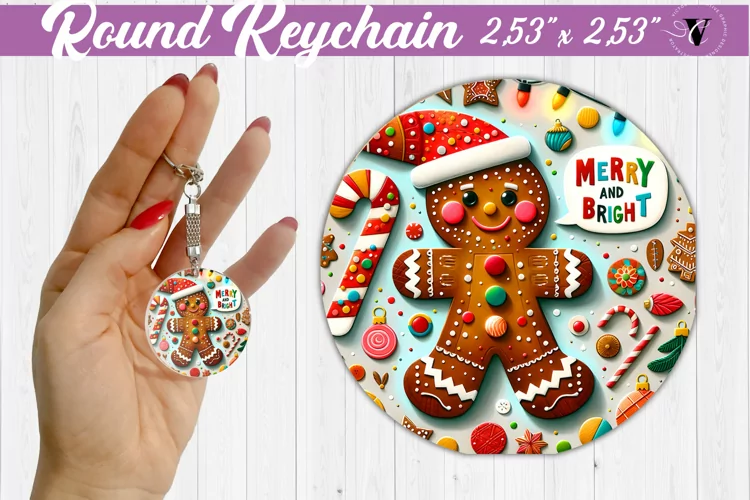 Keychain sublimation | Fabric applique | 3D Christmas
