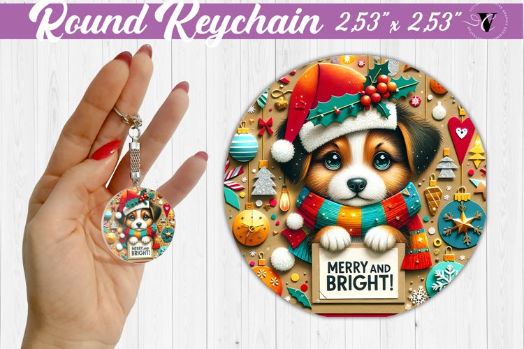 Keychain sublimation | Fabric applique | 3D Christmas example image 1