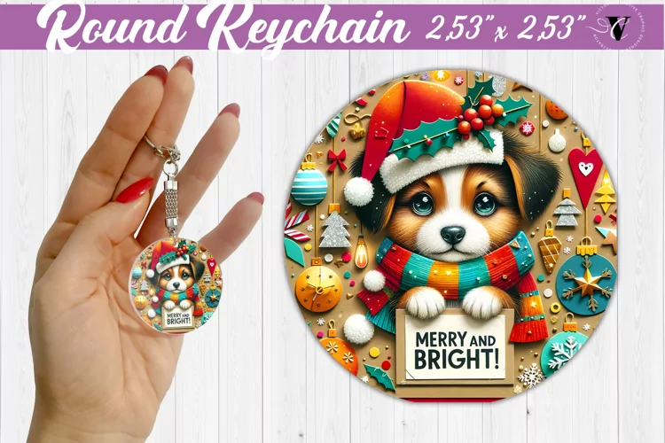 Keychain sublimation | Fabric applique | 3D Christmas