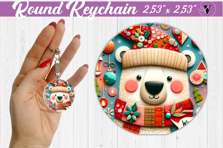 Keychain sublimation | Fabric applique | 3D Christmas