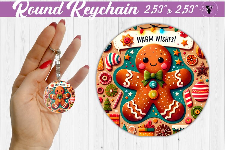Keychain sublimation | Fabric applique | 3D Christmas