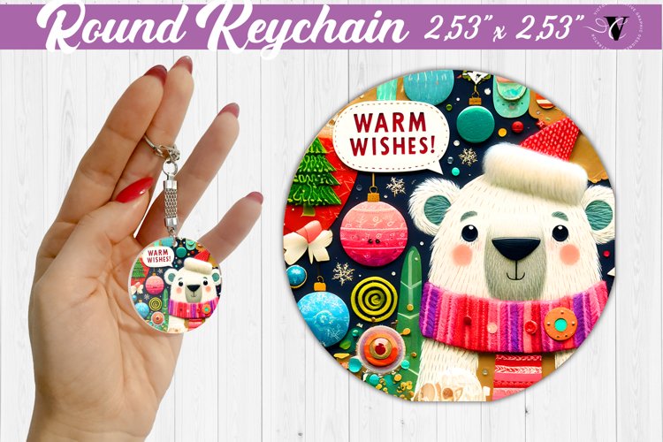 Keychain sublimation | Fabric applique | 3D Christmas