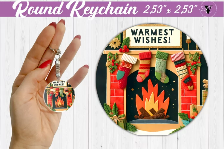 Keychain sublimation | Fabric applique | 3D Christmas