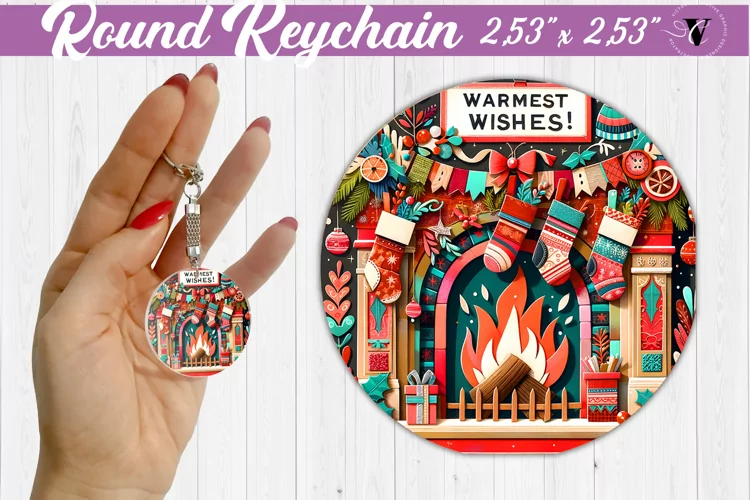 Keychain sublimation | Fabric applique | 3D Christmas