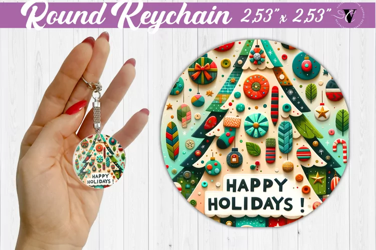 Keychain sublimation | Fabric applique | 3D Christmas