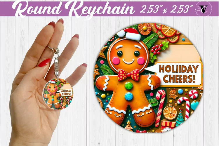 Keychain sublimation | Fabric applique | 3D Christmas