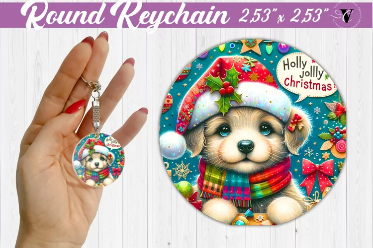 Keychain sublimation | Fabric applique | 3D Christmas