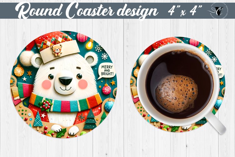 Round Coaster | 3D Christmas design example image 1