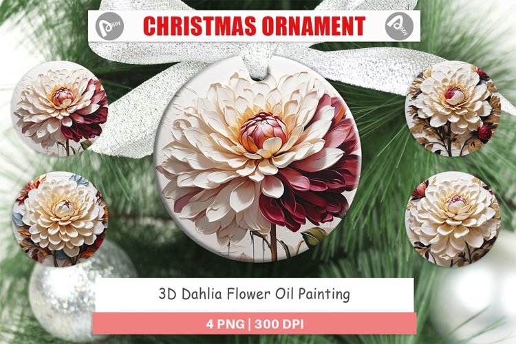 Christmas Ornaments 3D Dahlia Flower