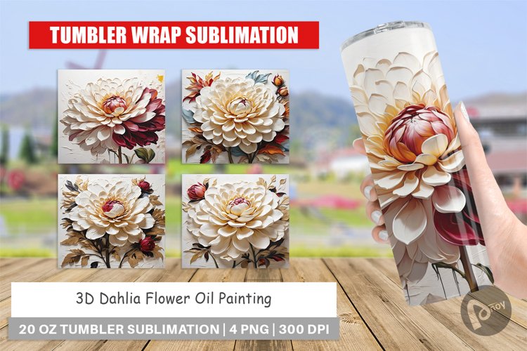 Tumbler Wrap 3D Dahlia Flower