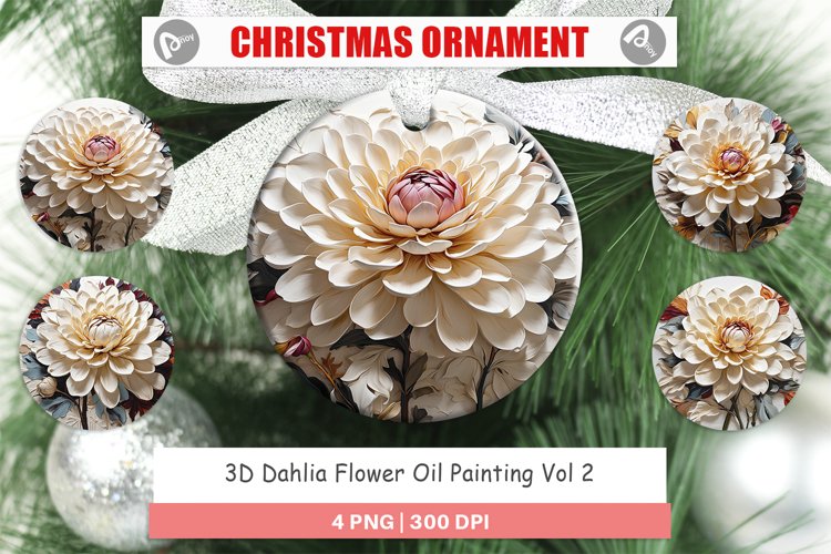 Christmas Ornaments 3D Dahlia Flower