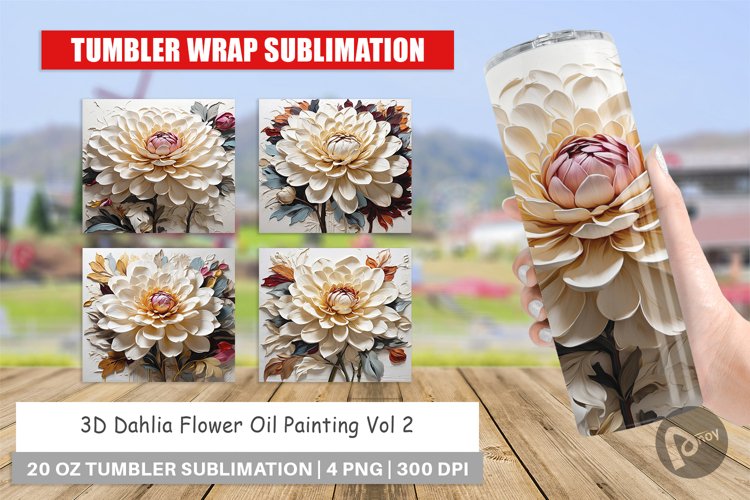 Tumbler Wrap 3D Dahlia Flower
